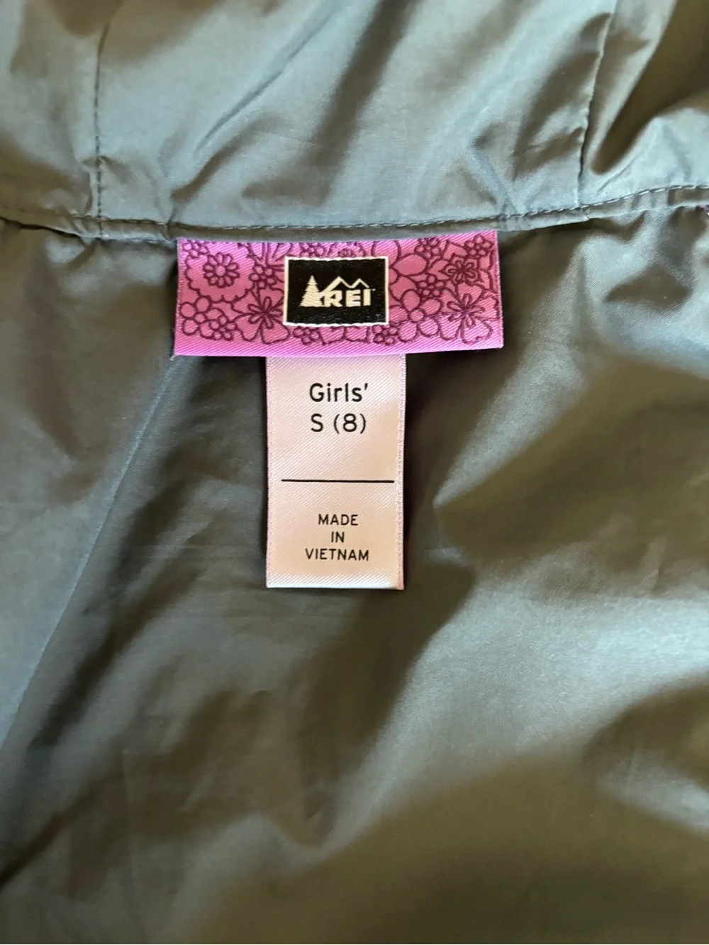 REI Girls' Purple and Gray Hooded Jacket